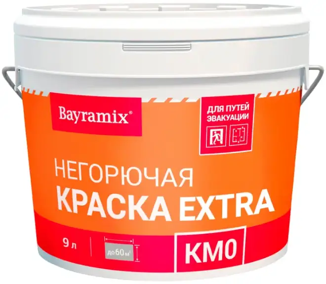 Bayramix Extra KM0 негорючая силикатная краска (9 л) белая