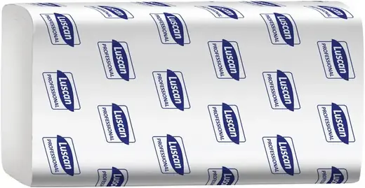 Luscan Professional полотенца бумажные листовые V-сложения (20 пачек * 200 полотенец) белые 2 слоя 100% целюллоза