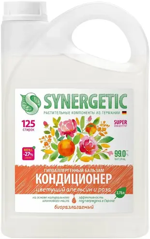 Синергетик Цветочный Апельсин и Роза гипоаллергенный бальзам кондиционер (750 мл)