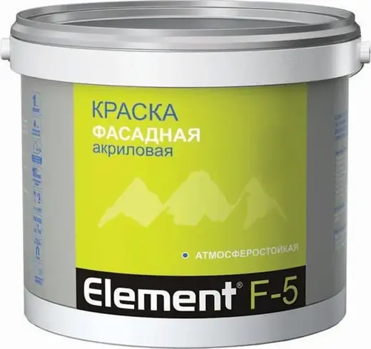 Alpa Element F-5 краска фасадная акриловая атмосферостойкая (1.8 л) бесцветная