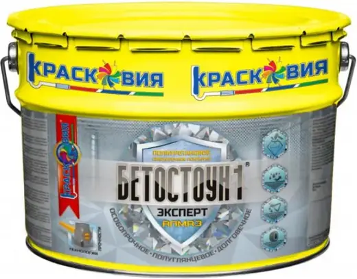 Краско Бетостоун 1 Эксперт Алмаз полиуретановое сверхпрочное покрытие (10 кг) серое