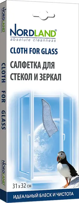 Nordland Cloth for Glass салфетка для стекол и зеркал (1 салфетка)