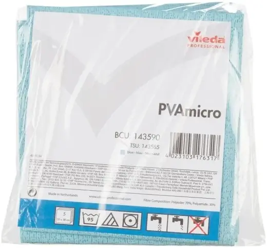 Vileda Professional PVA micro салфетки из микрофибры универсальные (5 салфеток) голубые