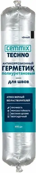 Cemmix Techno антикоррозионный герметик полиуретановый для швов (600 мл) черный