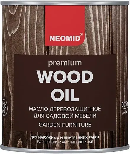Неомид Premium Wood Oil масло деревозащитное для садовой мебели (750 мл) белое