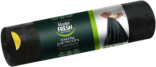 Master Fresh пакеты для мусора с завязками (15 пакетов) 35 л черные