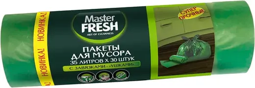 Master Fresh пакеты для мусора с завязками ушками (30 пакетов) 35 л