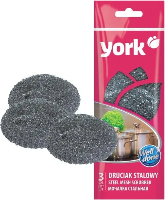York мочалка стальная (набор 3 мочалки)