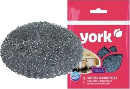 York Mega мочалка стальная (1 мочалка)