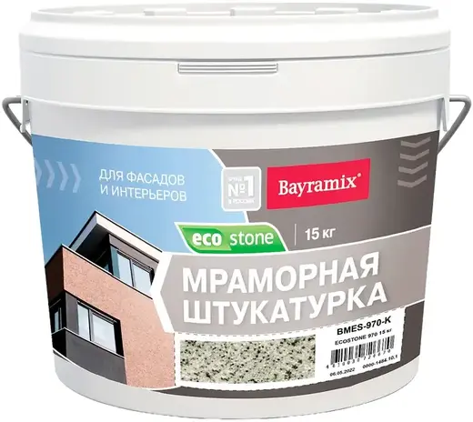 Bayramix Ecostone мраморная штукатурка для фасадов и интерьеров (15 кг) №970