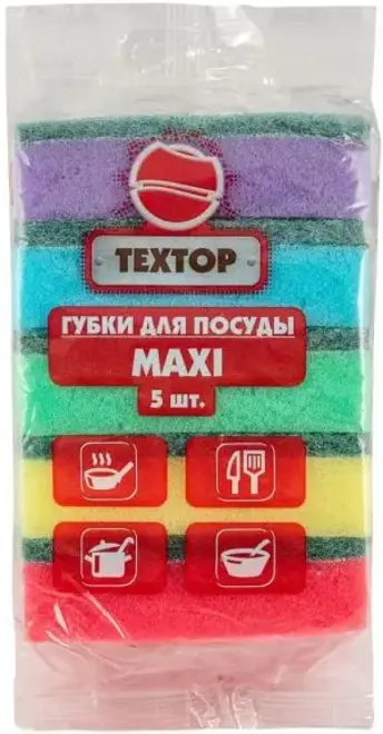 Textop Maxi губки для посуды (5 губок)