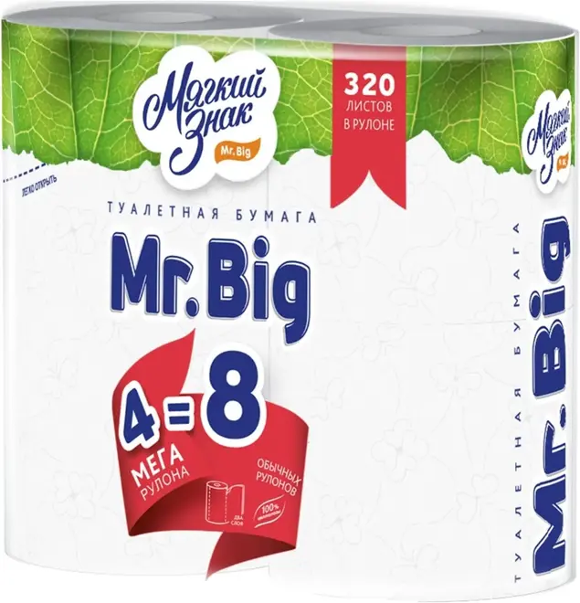 Мягкий Знак Mr. Big бумага туалетная (4 рулона в упаковке)