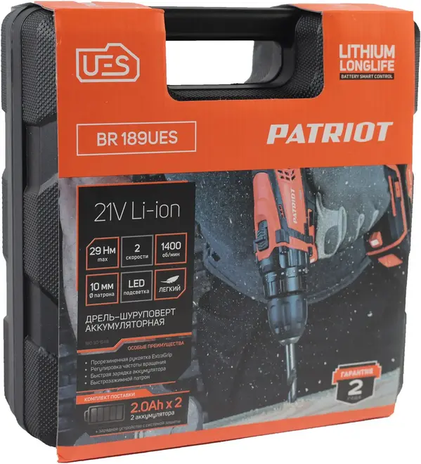Патриот BR 189UES дрель-шуруповерт аккумуляторная