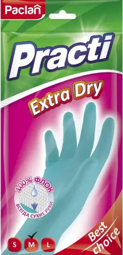Paclan Practi Extra Dry перчатки резиновые (M) тиффани