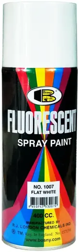 Bosny Fluorescent Spray Paint флуоресцентная спрей-краска пылающе-яркая (520 мл) белая