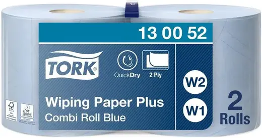 Tork Wiping Paper Plus Advanced W1 W2 протирочная бумага в рулоне (255 м) голубая
