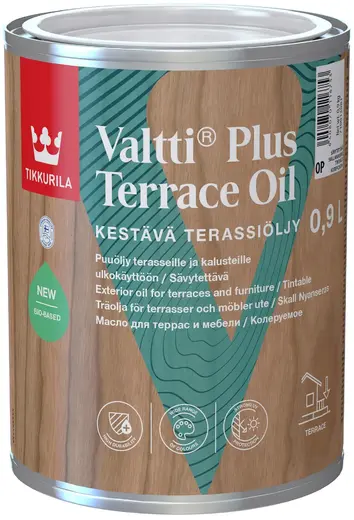 Тиккурила Valtti Terrace Oil атмосферостойкое масло для террас и садовой мебели (900 мл база OP)