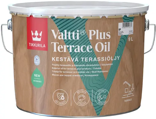 Тиккурила Valtti Terrace Oil атмосферостойкое масло для террас и садовой мебели (9 л база OP)