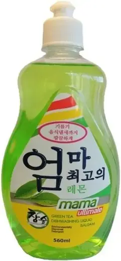 Mama Ultimate с Ароматом Зеленого Чая концентрат для мытья посуды и детских принадлежностей (560 мл) 1 бутылка пуш-пул