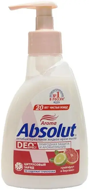 Абсолют Aroma Deoeffect Цитрусовый Заряд крем-мыло жидкое антибактериальное (250 мл)