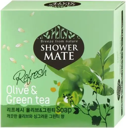 Kerasys Shower Mate Refresh Olive & Green Tea мыло косметическое оливки и зеленый чай (100 г)
