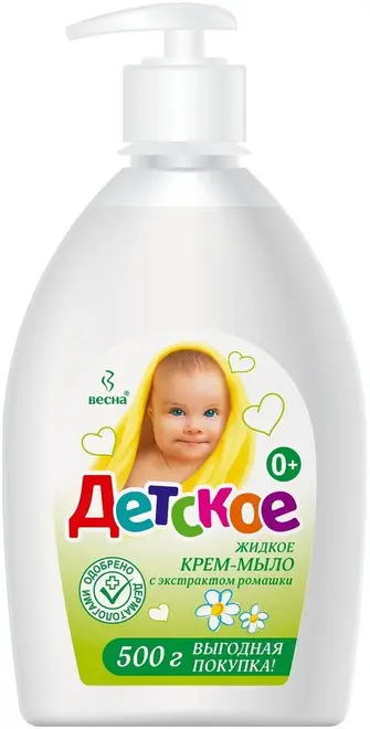 Весна Детское с Экстрактом Ромашки крем-мыло жидкое 0+ (500 г)