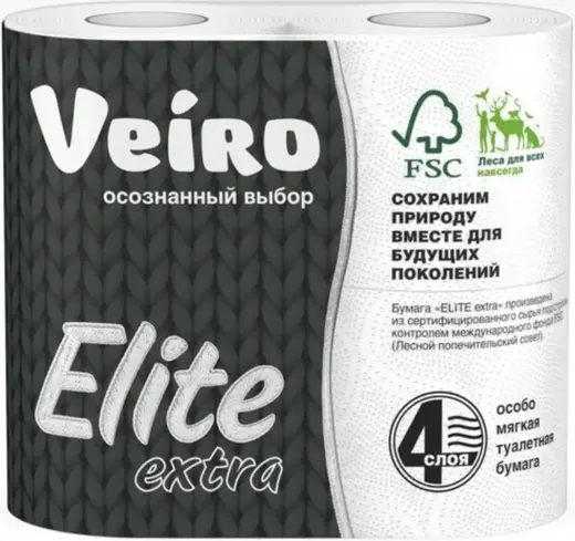 Veiro Elite Extra бумага туалетная (4 рулона в упаковке)