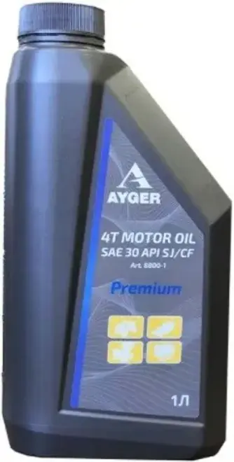 Ayger 4T Motor Oil SAE 30 API SJ/CF масло моторное минеральное для четырехтактных двигателей (1 л)