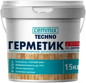 Cemmix Techno Теплый Шов герметик акриловый для дерева (15 кг) медовый