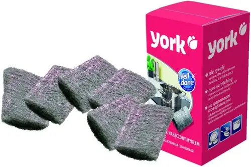 York губки металлические с пропиткой (набор 6 губок)