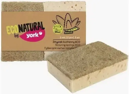 York Eco Natural губки для мытья посуды (набор 2 губки)
