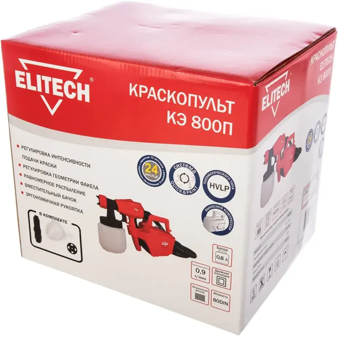 Elitech КЭ 800П краскопульт электрический