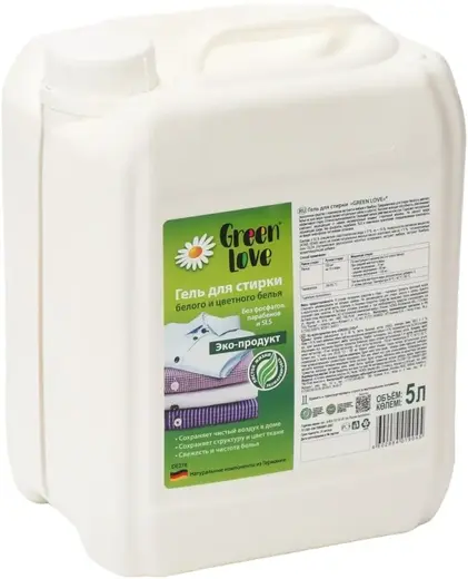 Green Love гель для стирки белого и цветного белья (5 л)