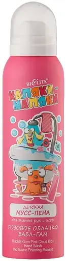 Белита Каляки-Маляки Розовое Облачко Бабл-Гам детская мусс-пена для мытья рук и игры (150 мл)