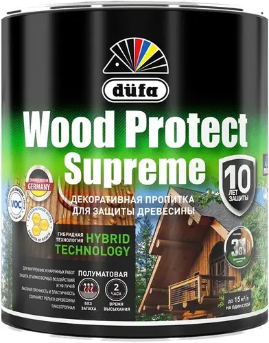 Dufa Wood Protect Supreme пропитка декоративная для защиты древесины (750 мл) белая