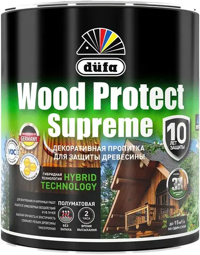 Dufa Wood Protect Supreme пропитка декоративная для защиты древесины (750 мл) орех