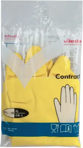 Vileda Professional Contract перчатки резиновые латексные хлопковое напыление (XL)