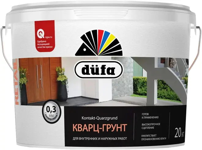 Dufa Kontakt-Quarzgrund RD 328 кварц-грунт для внутренних и наружних работ (20 л) белый