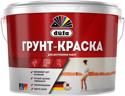 Dufa грунт-краска для внутренних работ (2.5 л) белый