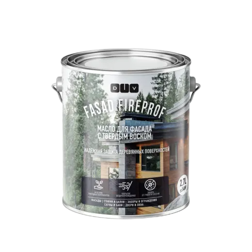 DIV Fasad Fireprof масло для фасада с твердым воском (2.7 л) BL-0020