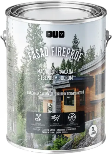 DIV Fasad Fireprof масло для фасада с твердым воском (5 л) BL-0020