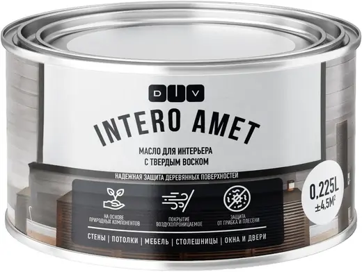 DIV Intero Amet масло для интерьера с твердым воском (225 мл) BL-0010