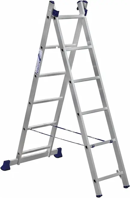 Алюмет H2 лестница алюминиевая двухсекционная универсальная (2.54 м /2 * 6 ст)