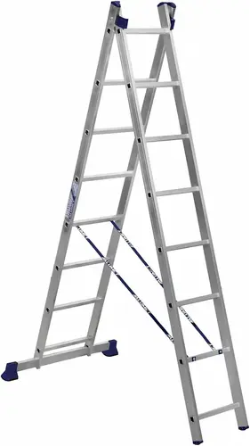 Алюмет H2 лестница алюминиевая двухсекционная универсальная (3.1 м /2 * 8 ст)