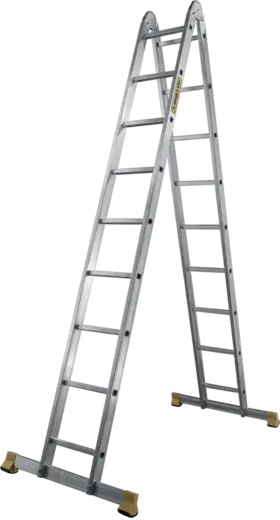 Алюмет T2 лестница алюминиевая шарнирная универсальная (5.22 м /2 * 9 ст)