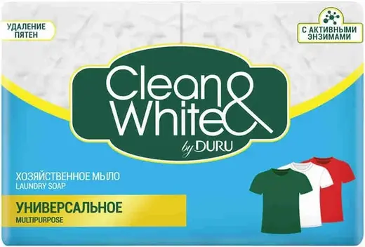 Duru Clean & White Универсальное мыло хозяйственное (1 блок) 1 упаковка 0.5