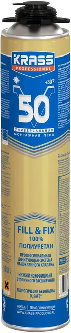 Krass Professional V50 монтажная пена универсальная (750 мл) летняя (Польша)