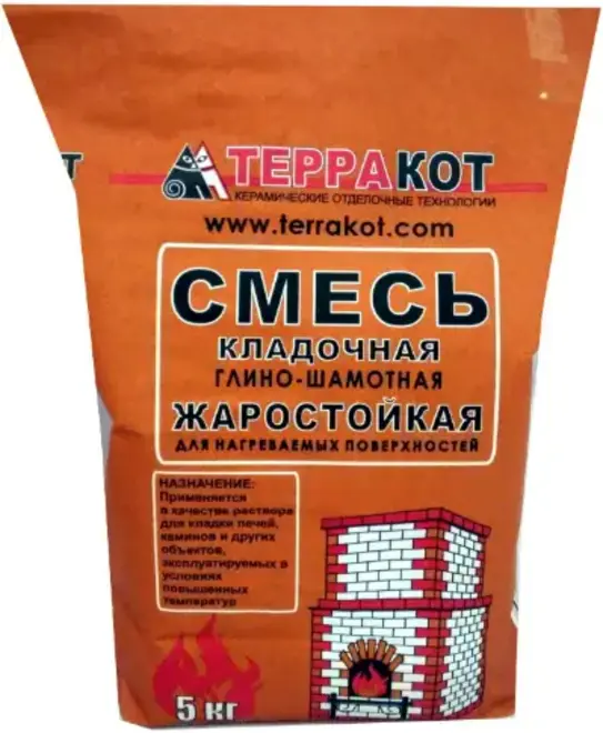 Терракот смесь кладочная глино-шамотная жаростойкая (5 кг)