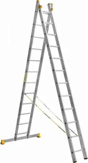 Алюмет P2 лестница алюминиевая приставная универсальная (6.05 м /2 * 12 ст)