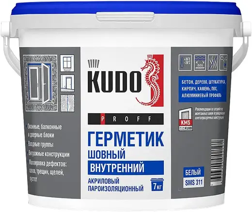 Kudo Proff герметик акриловый пароизоляционный шовный внутренний (7 кг)